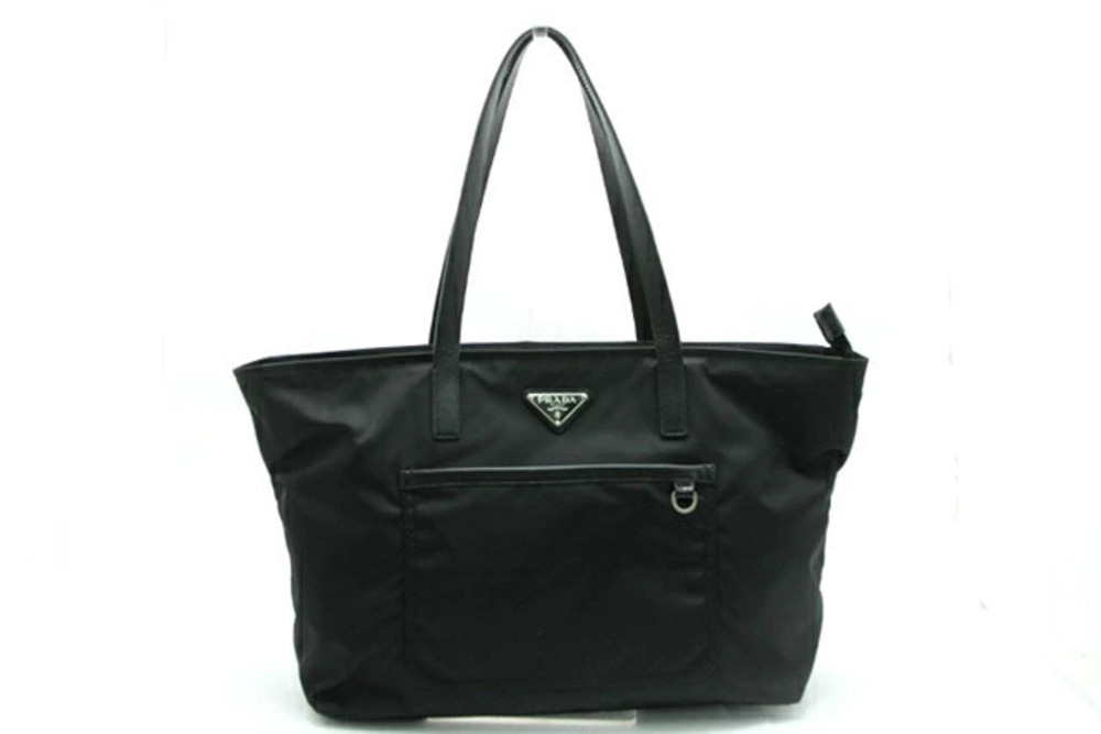 Prada Tote Tessuto Saffiano Bag Leather Black